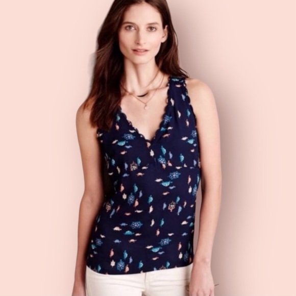 Anthropologie Tops - Anthropologie Maeve Turtle Print Sleeveless Blouse Top